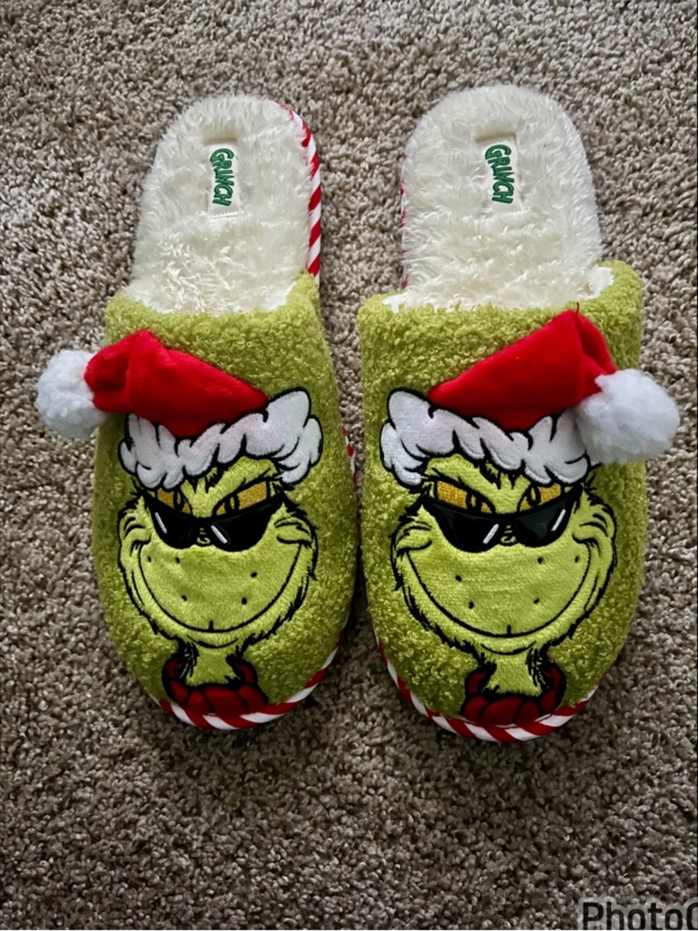 The Grinch Plush Holiday Slippers - Green & Red